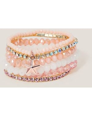 Monsoon 6-pack Star Beaded Bracelets - Pink