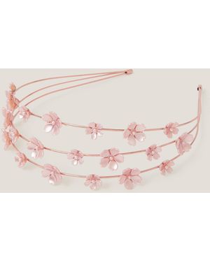 Monsoon Flower Pearl Wire Headband - Natural