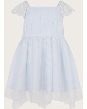 Monsoon Baby Theodora Tulle Dress Blue - White