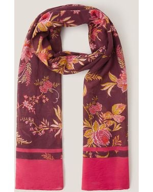 Monsoon Ilsa Floral Lightweight Scarf - Pink