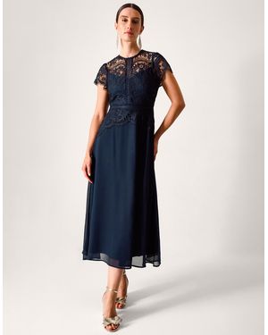 Monsoon Lace Midi Bridesmaid Dress - Blue