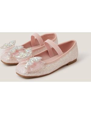Monsoon Sparkle Butterfly Ballet Flats Pink