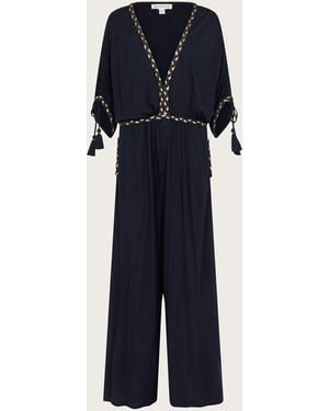 Monsoon Eden Jersey Jumpsuit Black - Blue