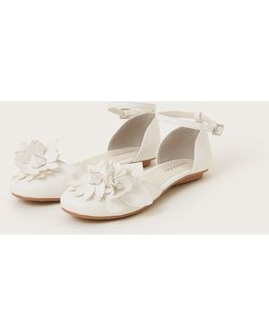 Monsoon Flower Ballerina Flats Ivory - Natural