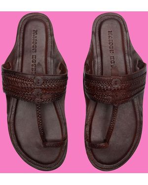 Monsoon Maison Hotel Krishna Toe-strap Leather Sandals Tan - Pink