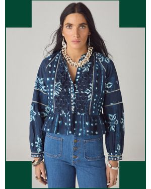 Monsoon Maison Hotel Sora Print Blouse Blue