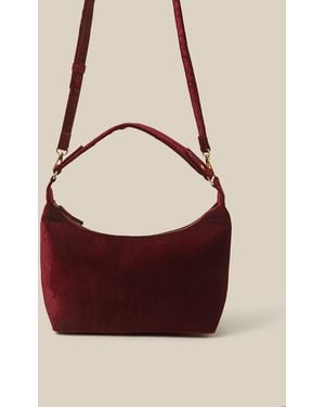 Monsoon Vanya Velvet Crossbody Bag - Red