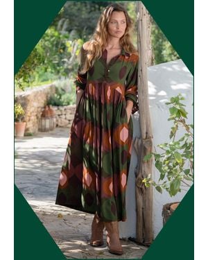 Monsoon Lyrical Sisters Lola Bubble Print Maxi Dress Multi - Green