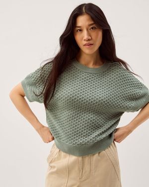 Monsoon Siara Short Sleeve Knit Jumper - Green