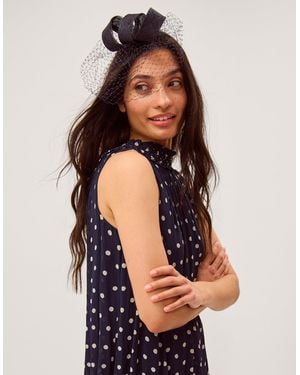 Monsoon Alexia Twist Veil Fascinator Hair Slide Blue