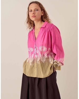 Monsoon East Izzy Dip Dye Blouse Multi - Pink