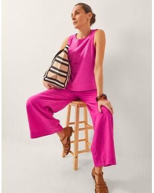 Monsoon Frida Wide-Leg Trousers - Pink