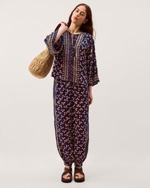 Monsoon Clover Print Tassel Top - Purple
