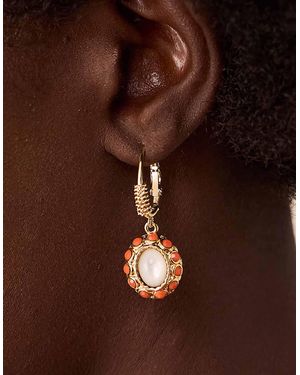 Monsoon Gas Bijoux Tao Splash Stone Beaded Gold-plated Earrings - Brown