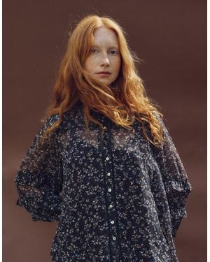 Monsoon East Ellis Floral Print Blouse Green - Brown