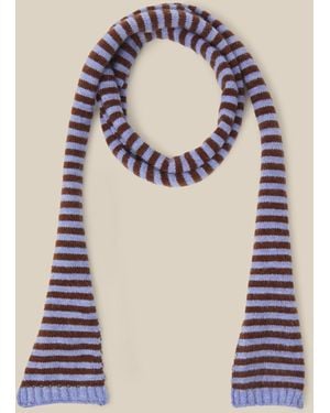 Monsoon Sage Stripe Skinny Scarf - Brown