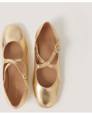 Monsoon Dana Metallic Ballet Flats - Natural