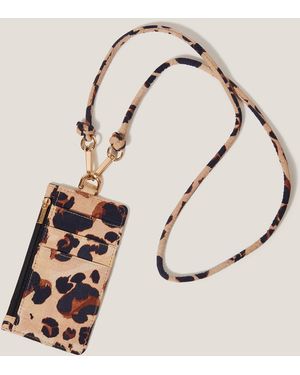 Monsoon Leopard Print Card Holder Lanyard - Natural