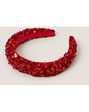 Monsoon Sequin Padded Headband - Red