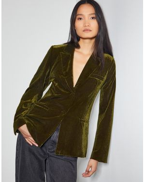 Monsoon Vicky Velvet Jacket Green