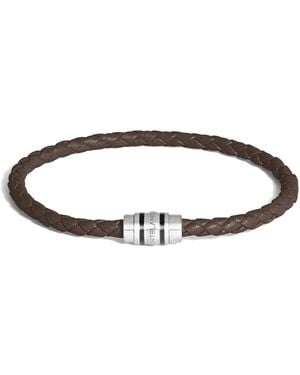 Montblanc Bracelet 3 Anneaux en Cuir Grainé - Marron