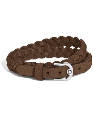 Montblanc Verstellbares Armband Horseshoe aus Wildleder - Braun