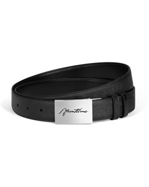 Montblanc 30-mm-Wendegürtel aus Sartorial Leder mit rechteckiger Schildschließe - Schwarz