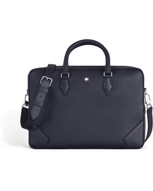 Montblanc Mittelgroße Schreibmappe aus Grain Leder - Blau