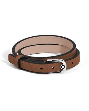 Montblanc Verstellbares Armband Horseshoe aus Sartorial Leder - Braun