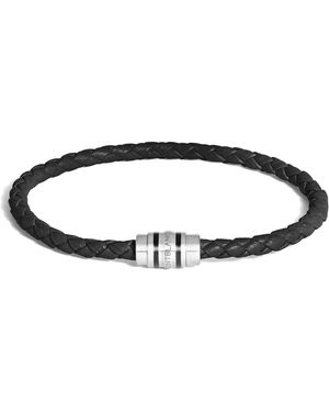 Montblanc Bracelet 3 Anneaux en Cuir Grainé - Noir