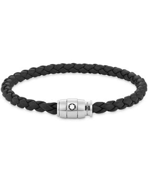 Montblanc Bracelet 3 Anneaux en Cuir Soft - Noir