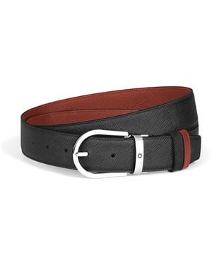 Montblanc Wendbarer Gürtel mit hufeisenförmiger Schließe 35 mm aus Sartorial Leder - Braun