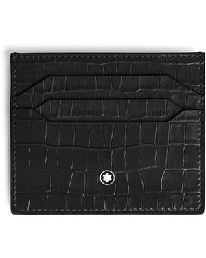 Montblanc Kartenetui 6 cc aus Leder mit Krokoprägung - Schwarz