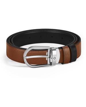 Montblanc Cintura Reversibile Horseshoe 30 mm - Nero