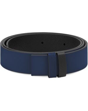 Montblanc Wendbarer Gürtelriemen 35 mm aus Sartorial Leder - Blau