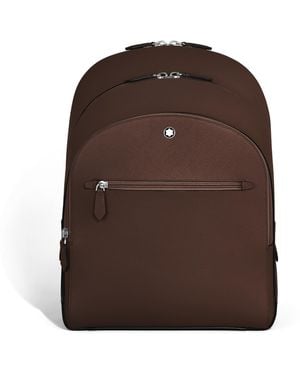 Montblanc Zaino Modello Medio con 3 Compartimenti - Marrone