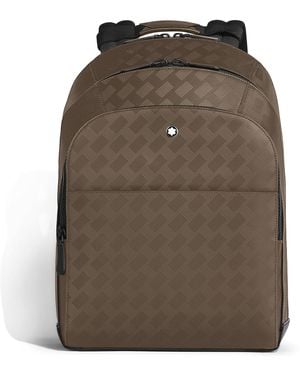 Montblanc Mochila Grande con 3 Compartimentos de Piel Extreme - Marrón