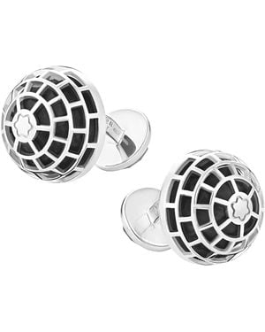 Montblanc Meisterstück Manschettenknöpfe mit Onyx - Mettallic