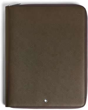 Montblanc Funda para Cuaderno Mediano con Cremallera de Piel Sartorial - Verde