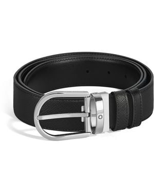 Montblanc Ceinture Réversible Horseshoe 35 mm en Cuir Sartorial - Noir