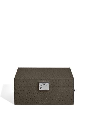 Montblanc Sammler-Box für Uhren aus Leder mit Straußenprägung - Grau