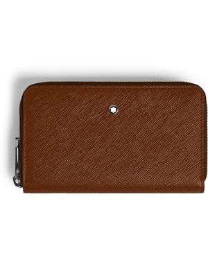 Montblanc Mittelgroße Continental-Brieftasche 12 cc mit Reißverschluss aus Sartorial Leder - Braun