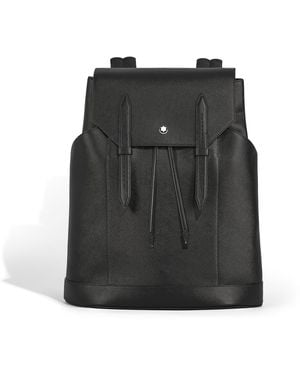 Montblanc Mittelgroßer Rucksack aus hochwertigem Leder - Schwarz