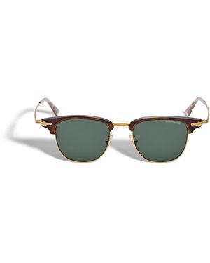 Montblanc Rechteckige Sonnenbrille mit goldfarbenem Metallrahmen - Grün