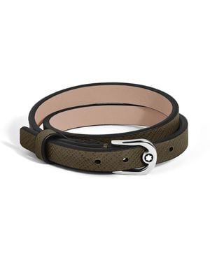 Montblanc Verstellbares Armband Horseshoe aus Sartorial Leder - Braun
