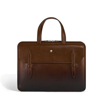 Montblanc Flache Schreibmappe aus Meisterstück Leder - Braun