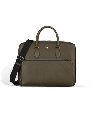 Montblanc Mittelgroße Schreibmappe mit Tasche aus Sartorial Leder - Schwarz