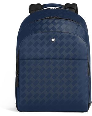 Montblanc Rucksack Groß mit 3 Fächern aus Extreme Leder - Blau
