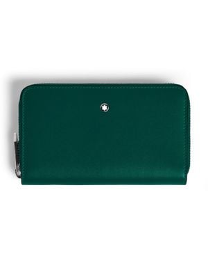 Montblanc Mittelgroße Continental-Brieftasche 12 cc mit Reißverschluss aus Soft Leder - Grün