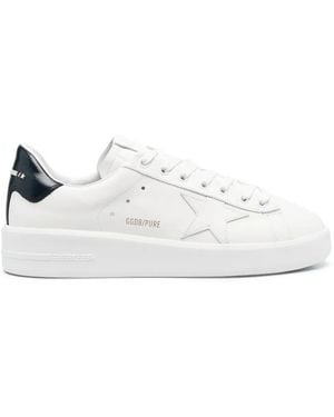 Golden Goose Purestar Leather Trainers With Leather Star And Shiny Leather Heel - White
